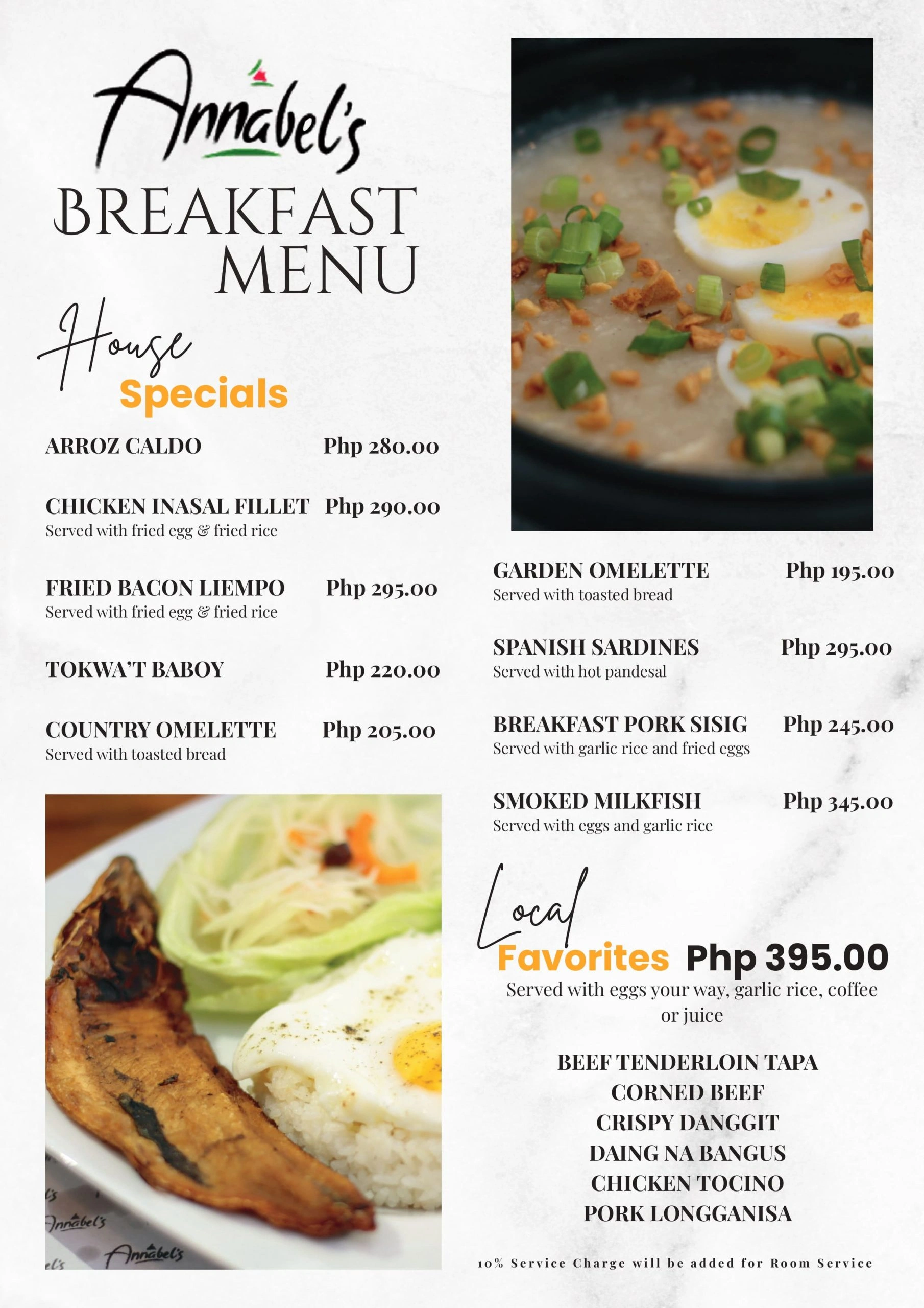 Breakfast · Page 1 from Annabel’s Restaurant