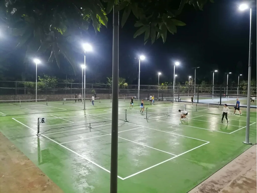 Outdoor pickleball under the lights