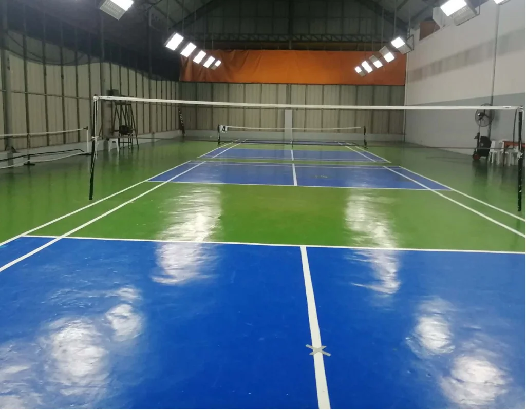 The indoor badminton courts